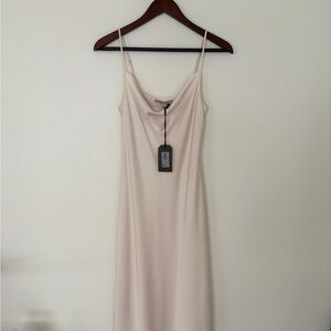 All Saints Cream Slip Silky Dress, Size Us 2, New